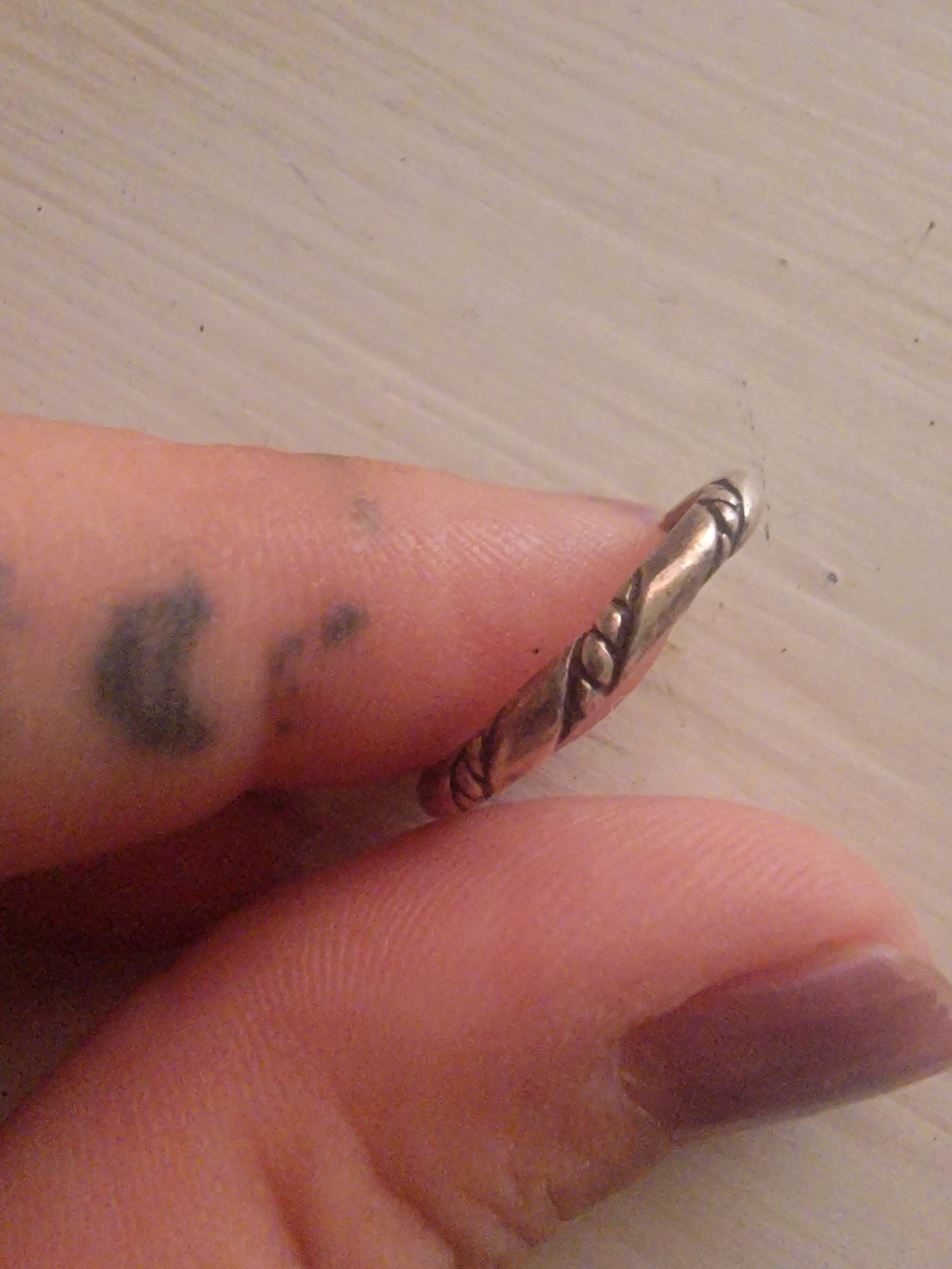 Sterling Silver Twisted Pattern Ring - Silver